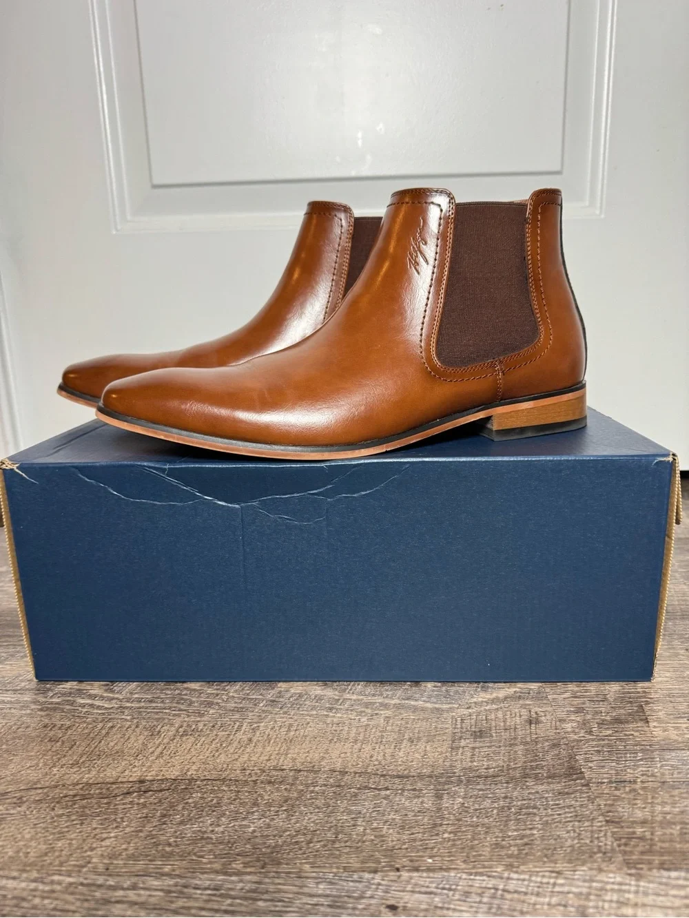 Tommy Hilfiger Tyler Chelsea Boots Cognac Brown Leather Men’s 10.5